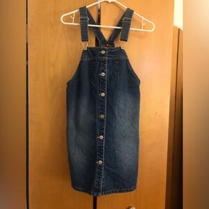 7 for all mankind medium wash denim bib jumper jean dress